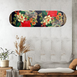 Fitness Freak Floral Garden Roses Sportsperson Skateboard
