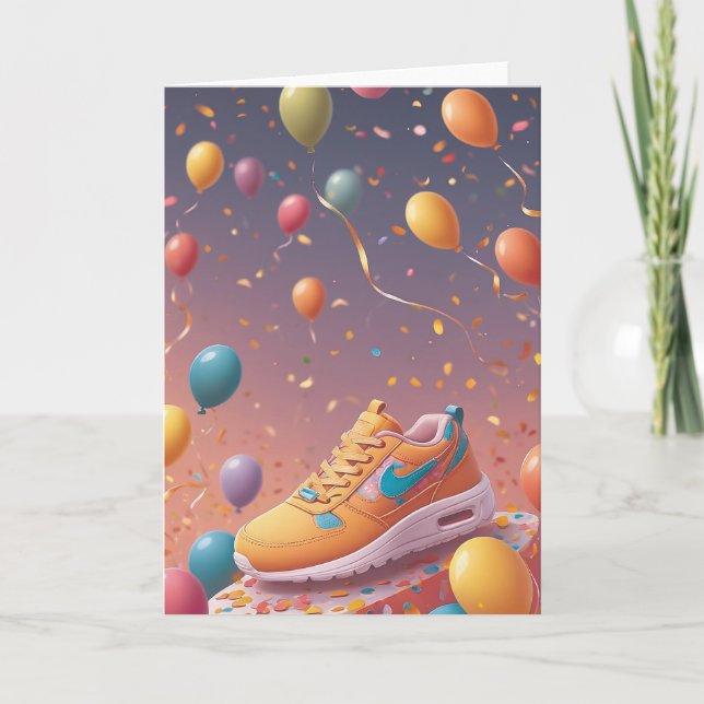 Fitness Frenzy Birthday Bash Card (Front)