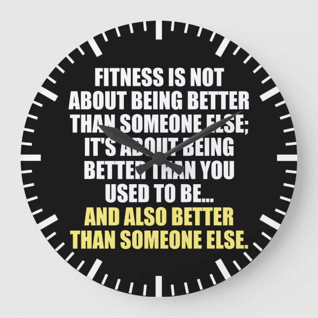 Fitness Funny Motivational Large Clock (Front)