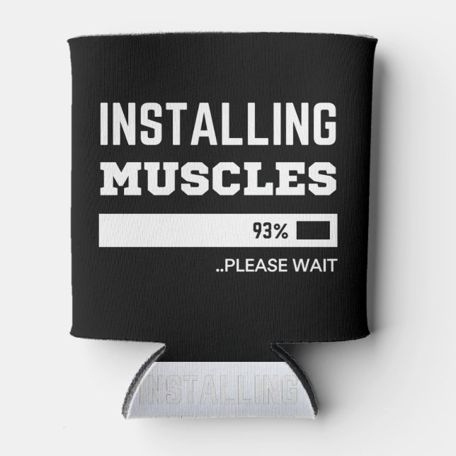 Fitness  Funny Workout Installing Muscles Can Cooler (Front)