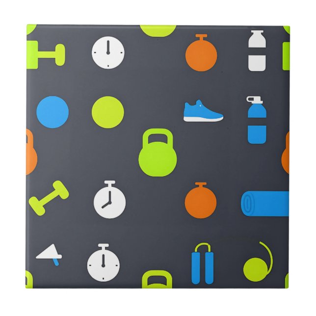 Fitness Gear Workout Pattern Tile (Front)