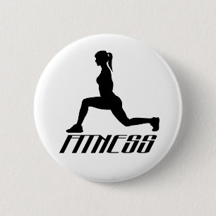 Fitness girl 6 cm round badge