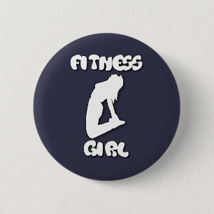 fitness girl 6 cm round badge