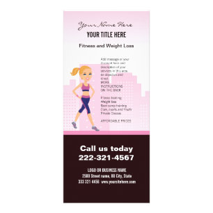 Fitness Girl Cartoon Rack Card