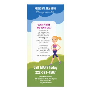 Fitness Girl Cartoon Rack Card