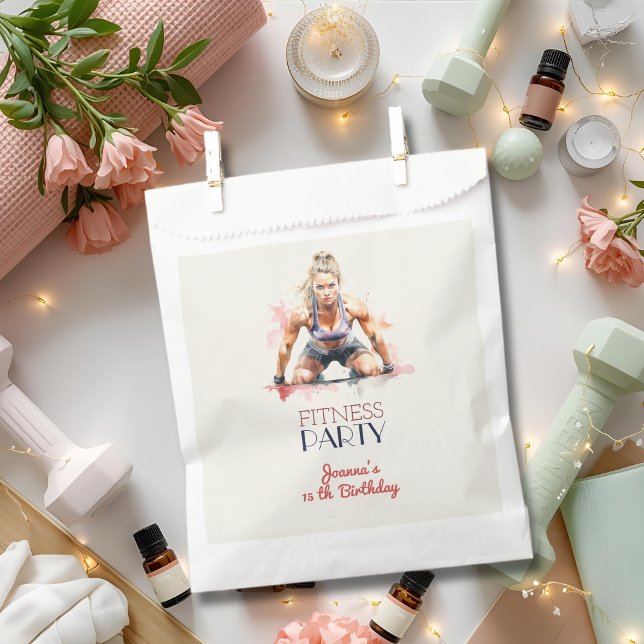 Fitness girl healthy birthday party favour bags (Creator Uploaded)