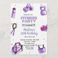 Fitness girl party invitation