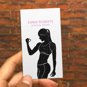 Fitness Girl Personal Trainer Workout Business Card