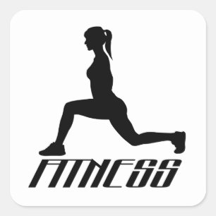 Fitness girl square sticker