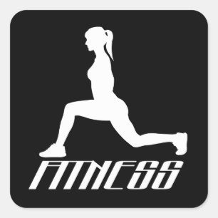 Fitness girl square sticker