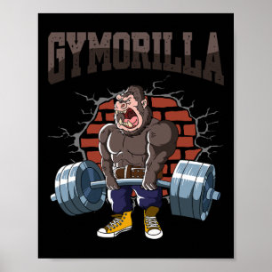 Fitness Gorilla Gymorilla Deadlift Workout Trainin Poster