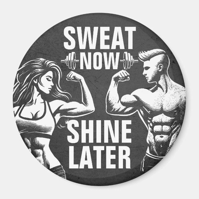 Fitness Gym Workout Bodybuilding Motivational Magnet (Front)