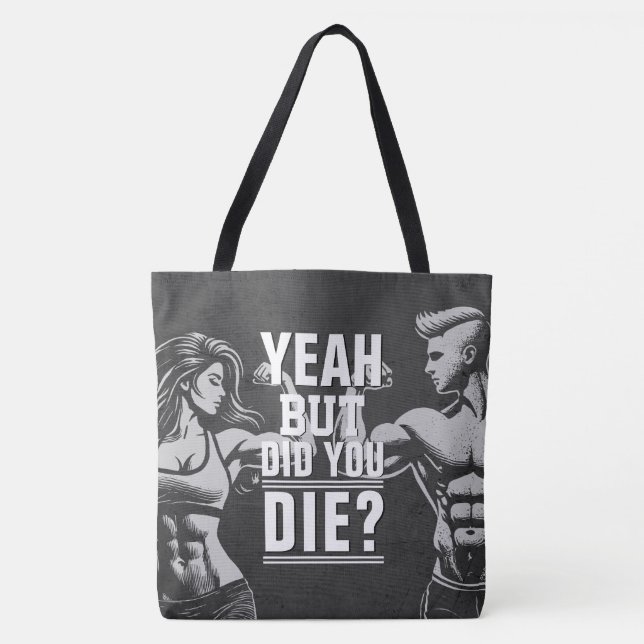 Fitness Gym Workout Bodybuilding Motivational Tote Bag (Front)