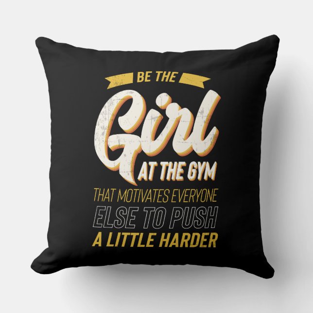 Fitness Gym Workout Motivation Womens Cushion (Front)