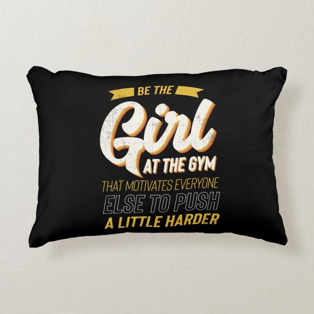 Fitness Gym Workout Motivation Womens Decorative Cushion (Front)