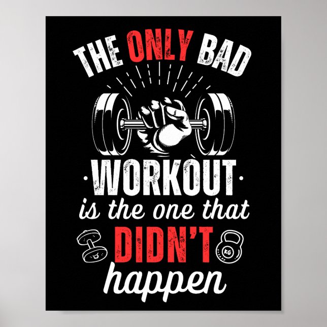 Fitness Gym Workout motivational quote, Exercise Poster (Front)