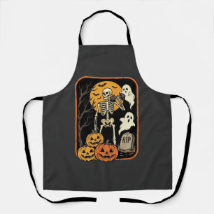Fitness Halloween Skeleton Ghost Pumpkin Workout D Apron