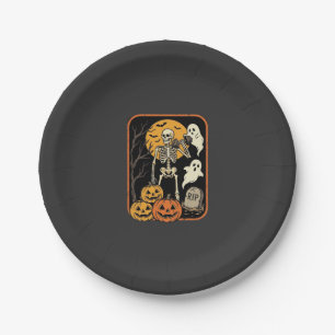 Fitness Halloween Skeleton Ghost Pumpkin Workout D Paper Plate