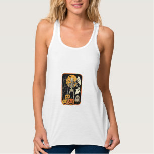 Fitness Halloween Skeleton Ghost Pumpkin Workout D Singlet
