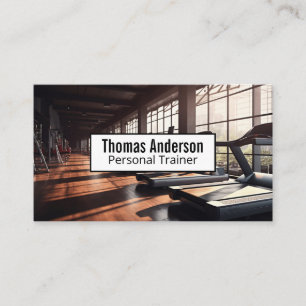 Fitness Health Treadmills in Gym Business Card