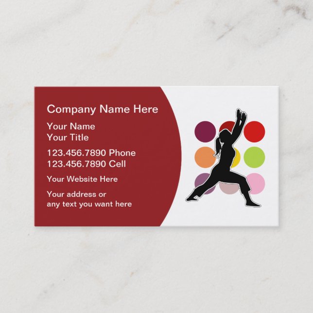 Fitness Instructor Business Cards (Front)