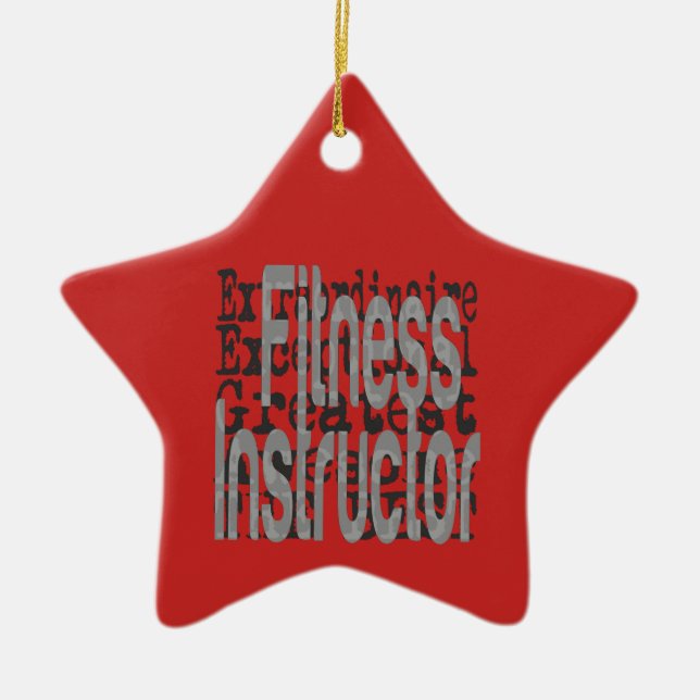 Fitness Instructor Extraordinaire Ceramic Tree Decoration (Front)