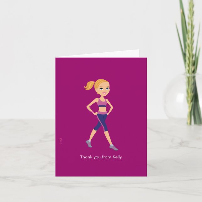 Fitness Instructor Girl Thank you Card (Front)