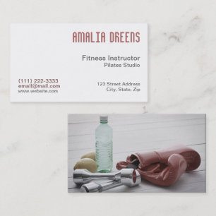 Fitness Instructor on white Business Card