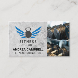 Fitness Kettle Bell Logo Gym Weights Business Card