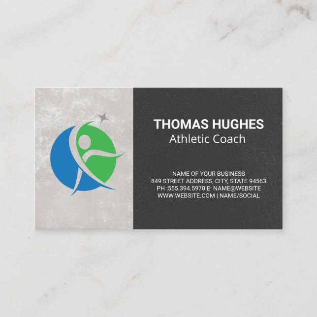 Fitness Logo | Athletic Coach Business Card (Front)