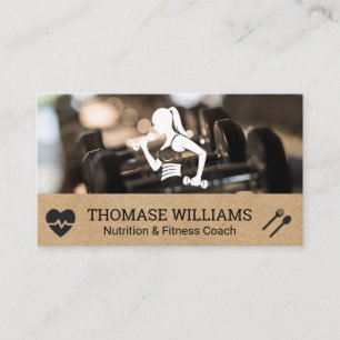 Fitness Logo   Gym and Weights Business Card