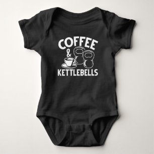 Fitness Lover Coffee Kettlebell Sports addicted Baby Bodysuit
