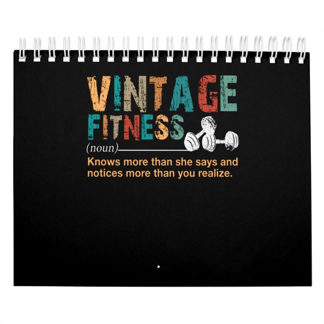 Fitness Lover|Vintage Fitness Definition Quote Calendar (Cover)