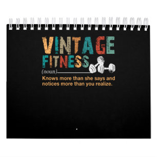 Fitness Lover Vintage Fitness Definition Quote Calendar