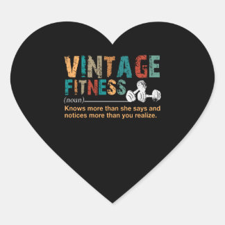 Fitness Lover|Vintage Fitness Definition Quote Heart Sticker