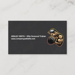 Fitness   Man Curling Weight Business Card