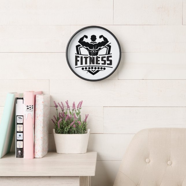 Fitness Motivation Graphic | Strong & Active Life Clock (Reading Room)