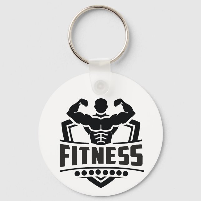 Fitness Motivation Graphic | Strong & Active Life Key Ring (Front)