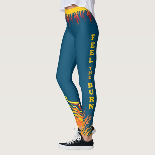 Fitness Motivation OCEAN BLUE Leggings (Left)