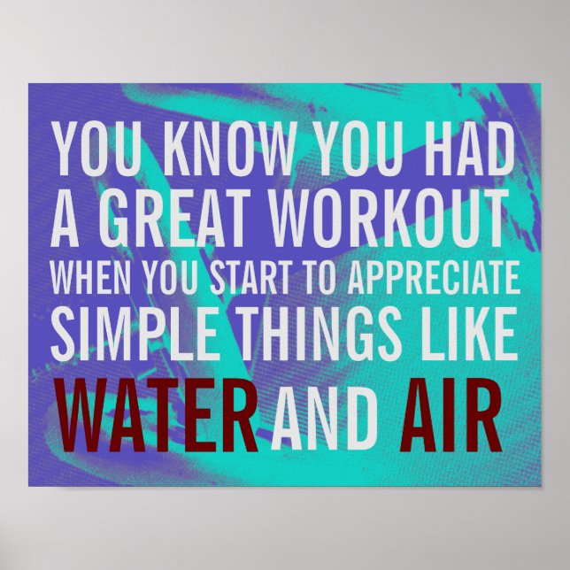 Fitness motivation text blue background poster (Front)