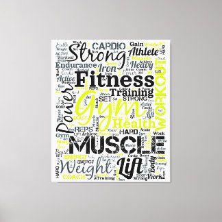 Fitness Motivation Typography Design Canvas Print