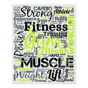 Fitness Motivation Typography Design Poster