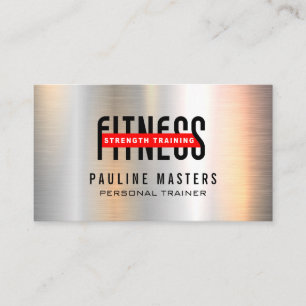 Fitness Nutrition Personal Trainer Metallic Appointment Card