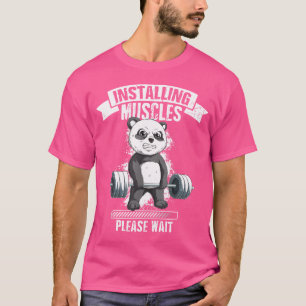 Fitness Panda Weightlifting Barbell Training Muscl T-Shirt