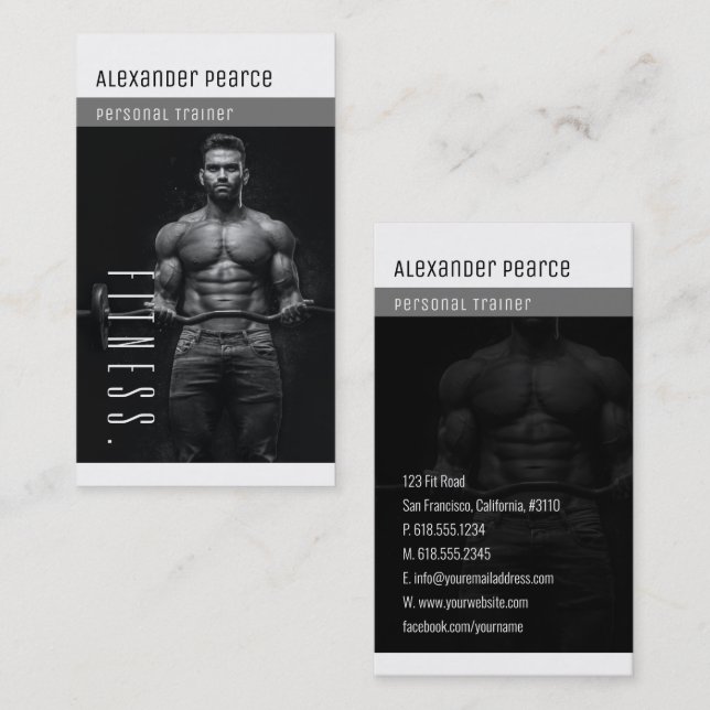 Fitness Personal Trainer | Active Sports Business Card (Front/Back)
