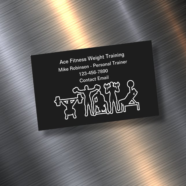 Fitness Personal Trainer And Coach Magnetic Business Card (Creator Uploaded)