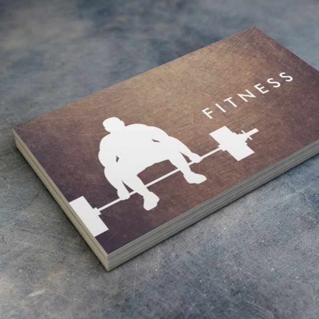 Fitness Personal Trainer Bodybuilder Grunge Business Card (Creator Uploaded)
