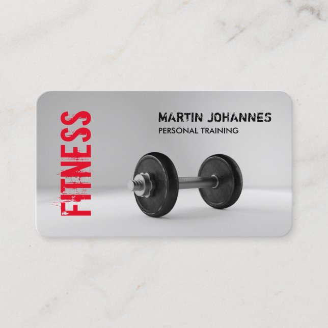 Fitness Personal Trainer Bodybuilding Modern Business Card (Front)