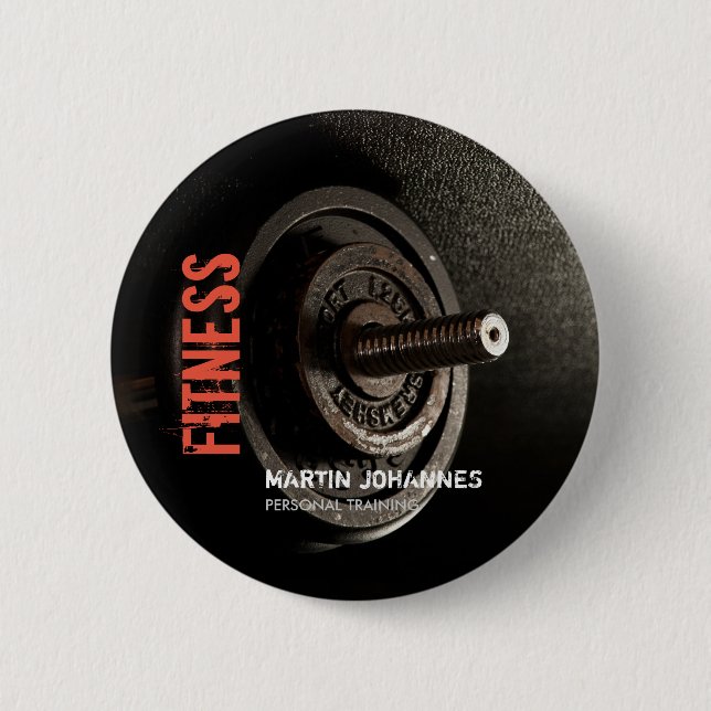 Fitness Personal Trainer Bodybuilding Modern Sharp 6 Cm Round Badge (Front)