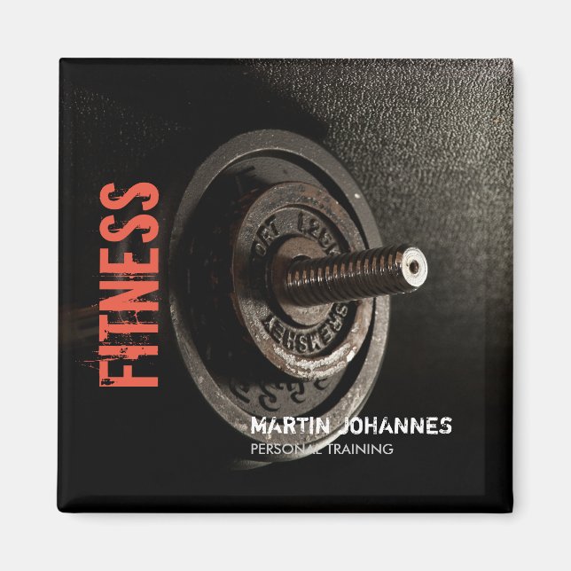 Fitness Personal Trainer Bodybuilding Modern Sharp Magnet (Front)